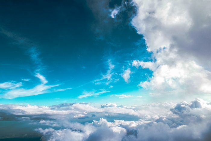 Sky with clouds from above