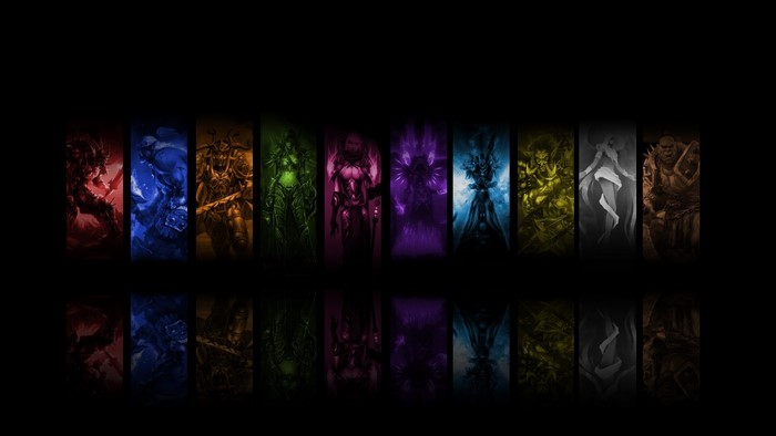 Collage of World of Warcraft characters with reflections