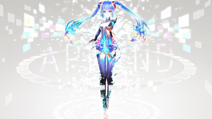 Hatsune Miku in a futuristic digital world