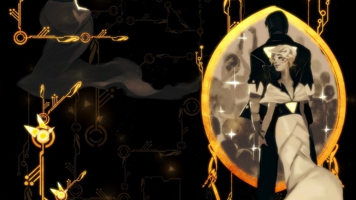 Red from Transistor in a golden oval