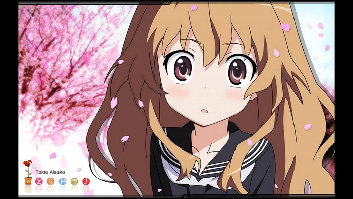 Taiga Aisaka from Toradora! with cherry blossoms