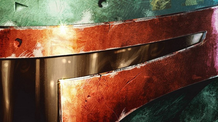 Close-up of Boba Fett's helmet