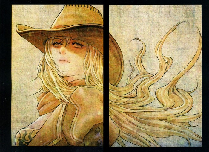 Yang Xiao Long from RWBY in a cowboy hat