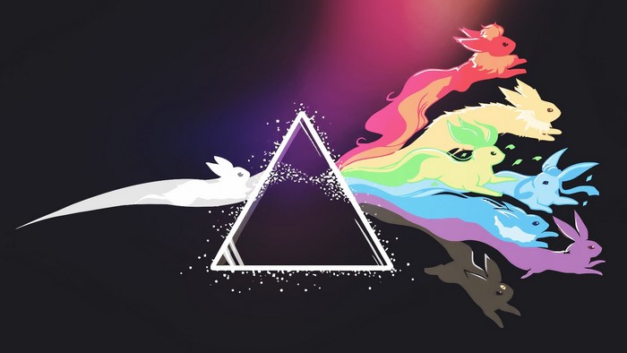 Eevee evolutions from Pink Floyd prism illustration