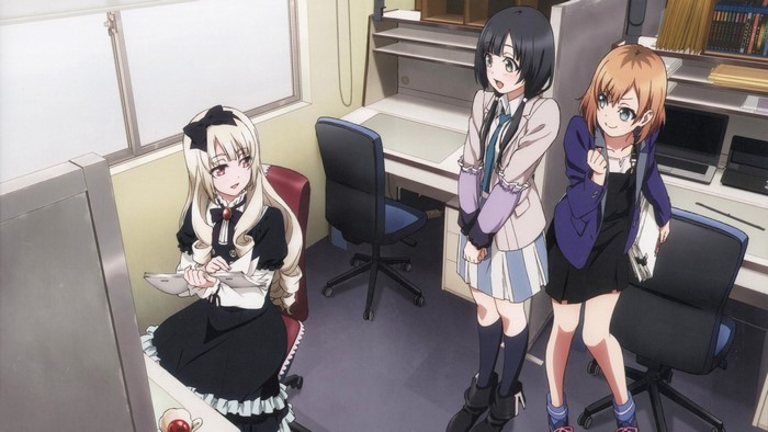 Anime girls in office setting