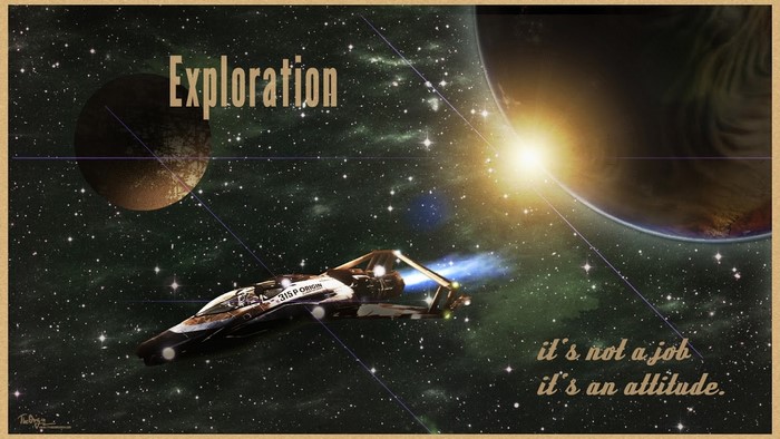 Star Citizen Exploration Poster with Spaceship