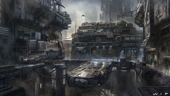 Star Citizen screenshot of a futuristic cityscape