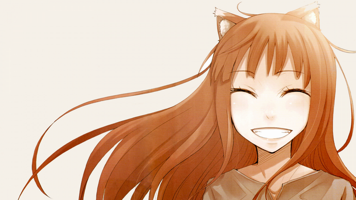 Holo from Spice and Wolf smiling