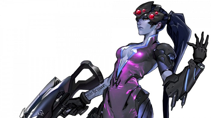 Widowmaker from Overwatch holding a rifle