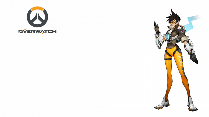Overwatch logo and Tracer character art