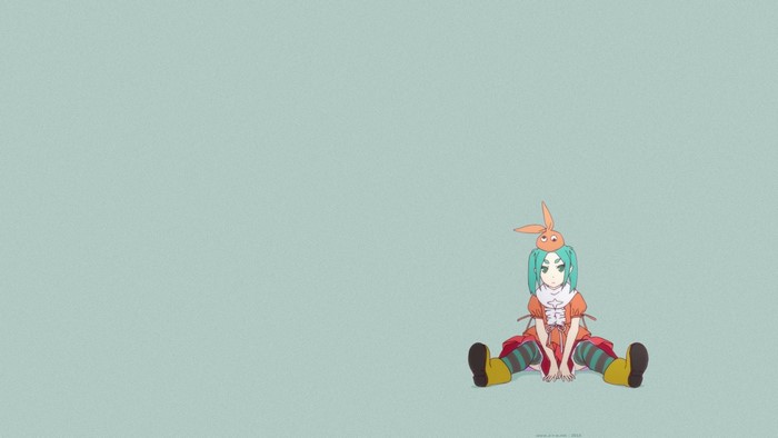 Ononoki Yotsugi from Monogatari Series sitting