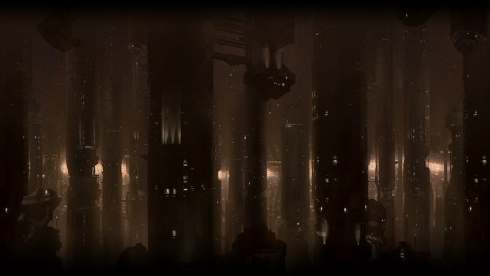Mass Effect Cityscape at Night