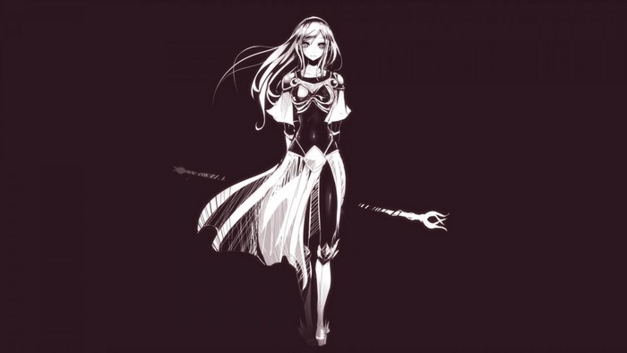 Lux from League of Legends with a staff
