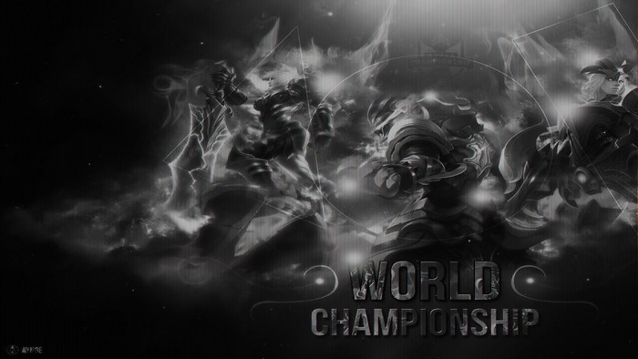 League of Legends World Championship monochrome art