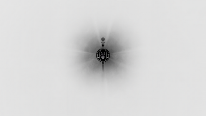 Monochrome close up of a magical girl weapon