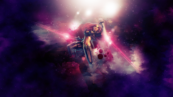 Miss Fortune from League of Legends in space