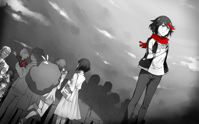 Ryuko Matoi from Kill la Kill in a crowd