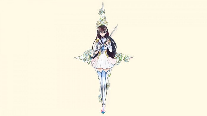 Satsuki Kiryuin from Kill la Kill with sword and roses