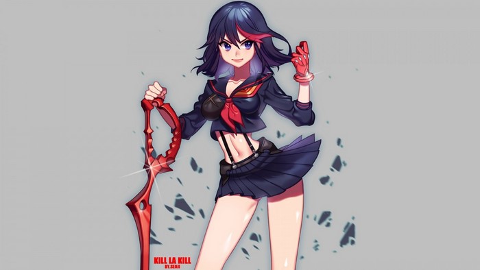 Ryuko Matoi from Kill la Kill holding a giant scissor blade
