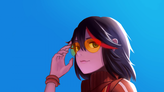 Ryuuko Matoi from Kill la Kill wearing sunglasses