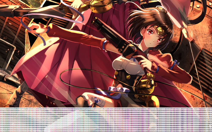 Mumei from Kabaneri of the Iron Fortress with a gun