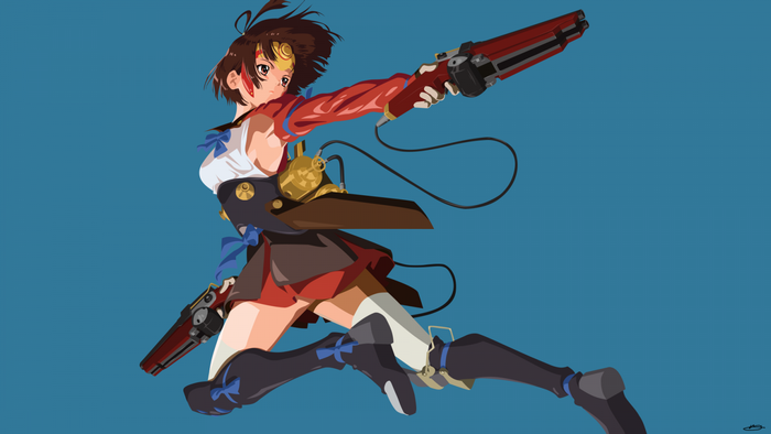 Mumei from Kabaneri of the Iron Fortress with guns