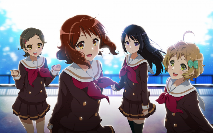 Girls from Hibike! Euphonium in school uniforms