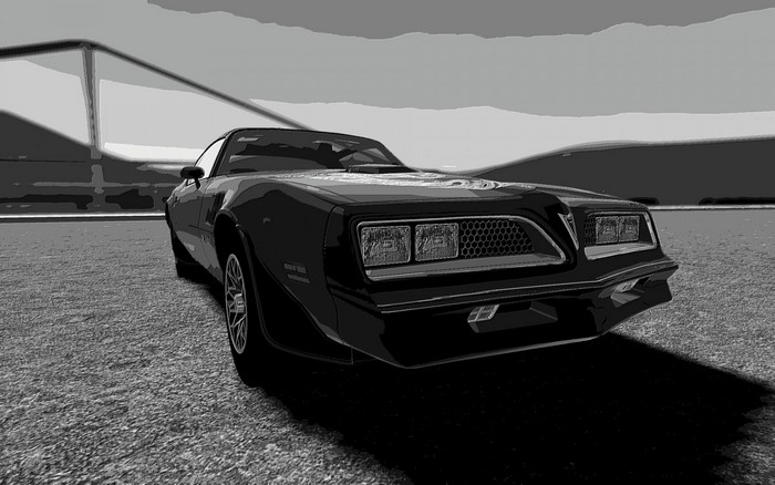 Pontiac Firebird Trans Am in monochrome