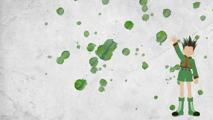 Gon Freecss from Hunter x Hunter with green splatters