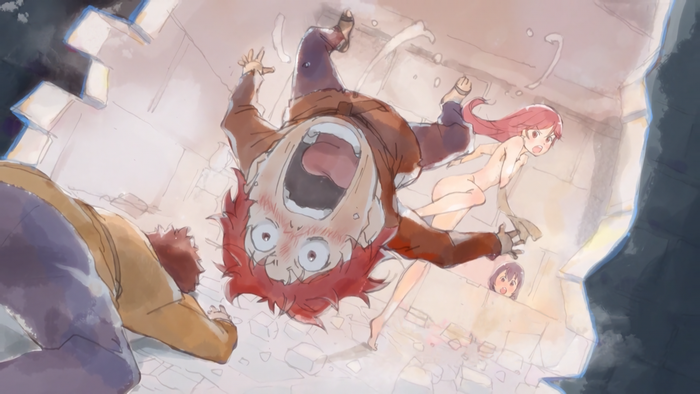 Anime illustration of characters in distress