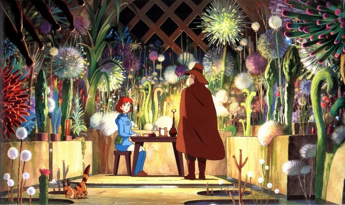 Nausicaä of the Valley of the Wind in a greenhouse