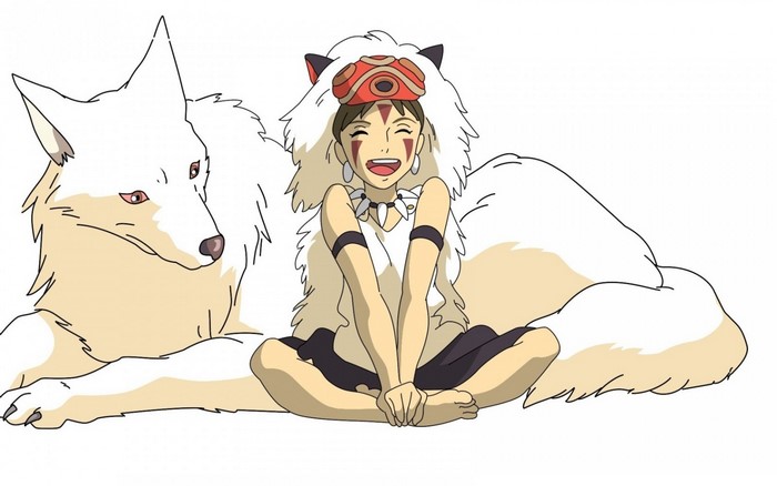 Princess Mononoke with Wolf Companion