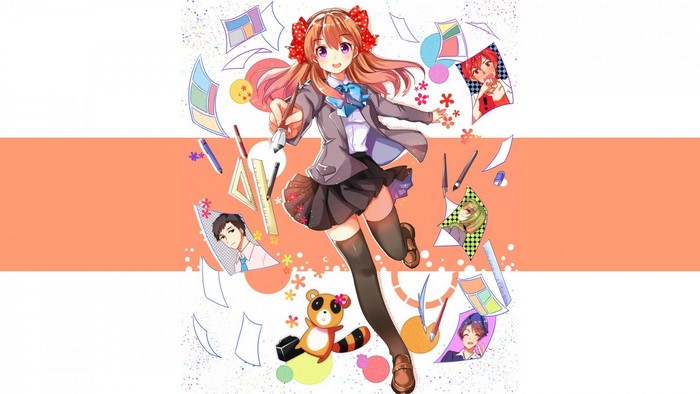 Sakura Chiyo from Gekkan Shoujo Nozaki-kun with school supplies
