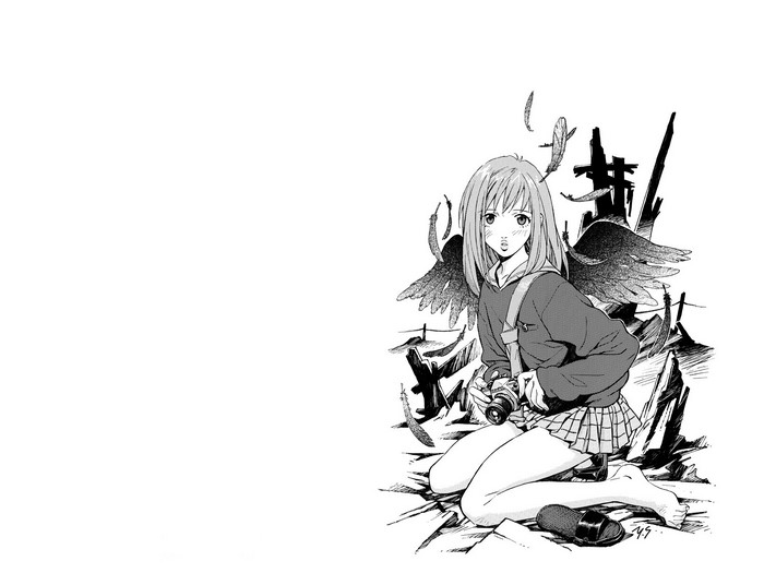 Girl with wings and camera from FLCL