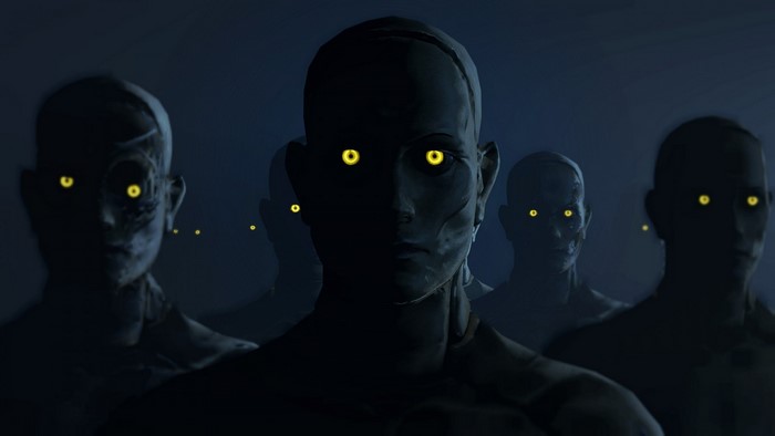 Synths from Fallout in darkness