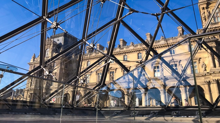 Louvre Museum Pyramid and Building, Paris