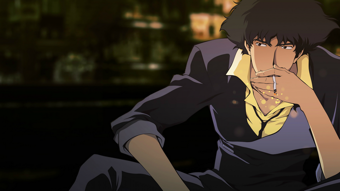 Spike Spiegel from Cowboy Bebop smoking