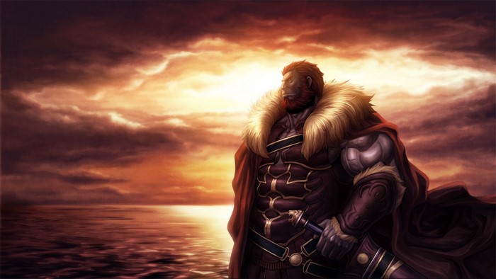Rider from Fate/Zero at sunset