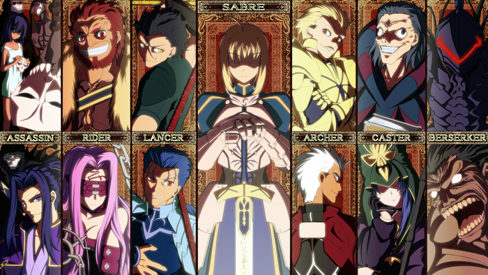 Fate Series Servants Assassin, Rider, Lancer, Saber, Archer, Caster, Berserker