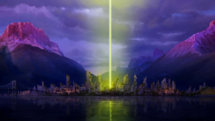 The Legend of Korra: City with a beam of light