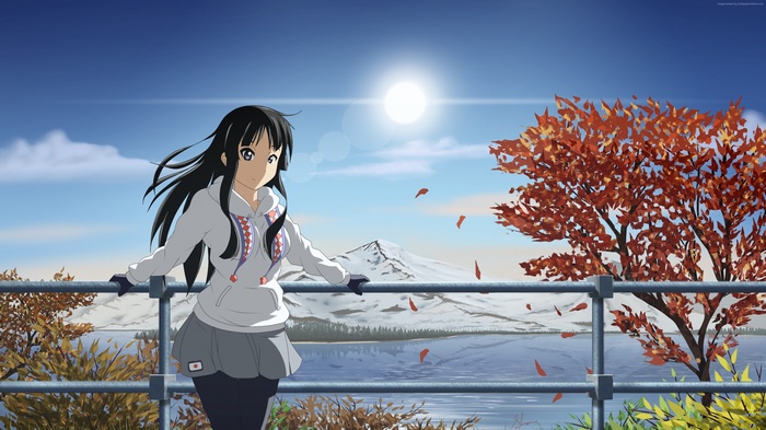 Mio Akiyama from K-On! in Autumn