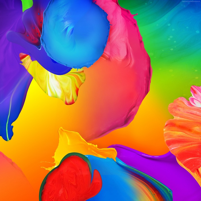 android, blue, orange, 4k, paint, polygon, wallpaper, wallpaper, background, pattern, red