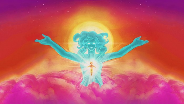 Korra from The Legend of Korra in a cosmic setting