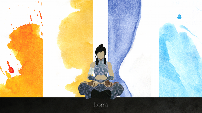 Korra from The Legend of Korra meditating