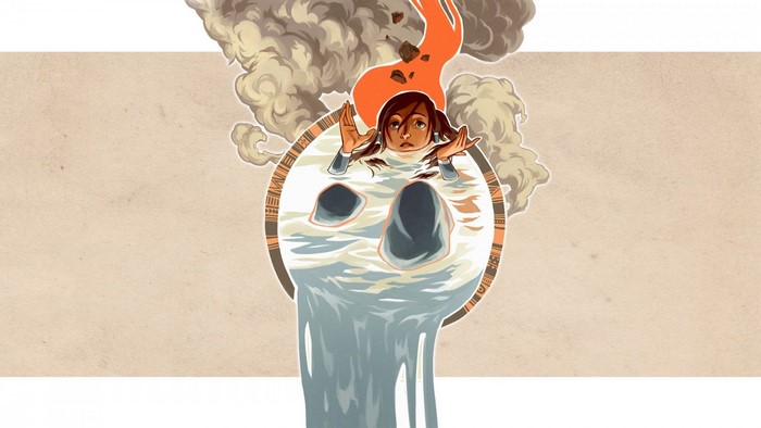 Korra from The Legend of Korra in a bath