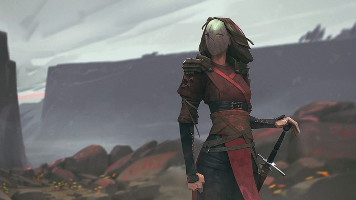 Masked warrior with sword from Absolver