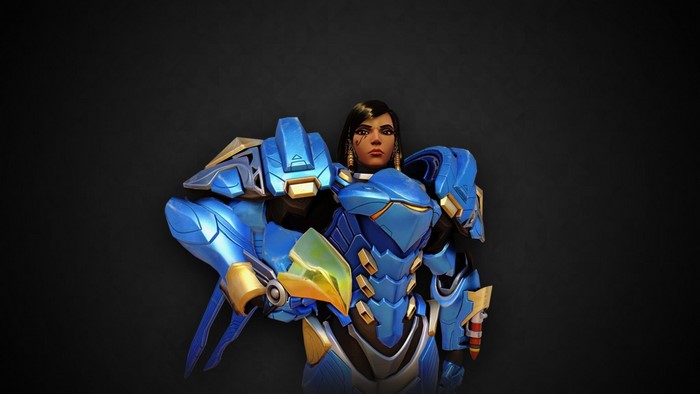 Pharah from Overwatch in blue armor