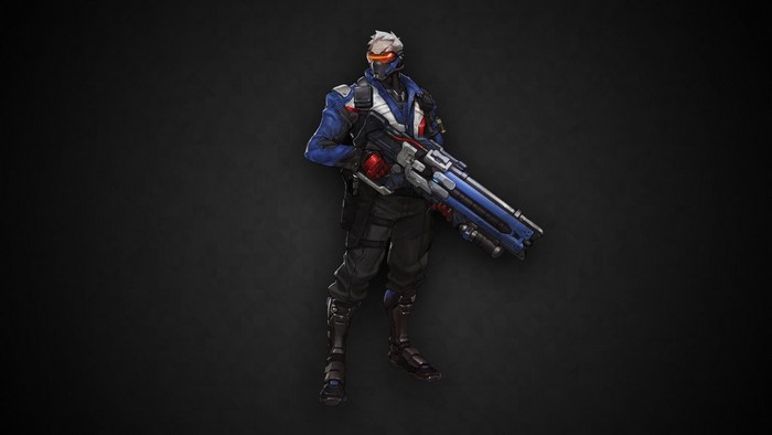 Soldier: 76 from Overwatch holding a rifle