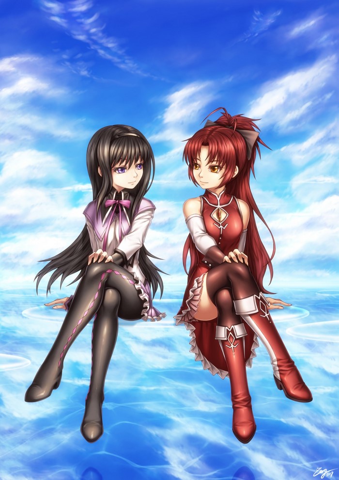 Homura Akemi and Kyoko Sakura from Madoka Magica
