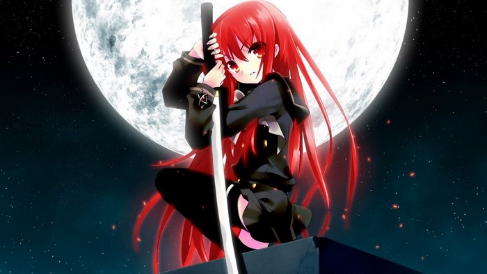 Shana from Shakugan no Shana with a sword